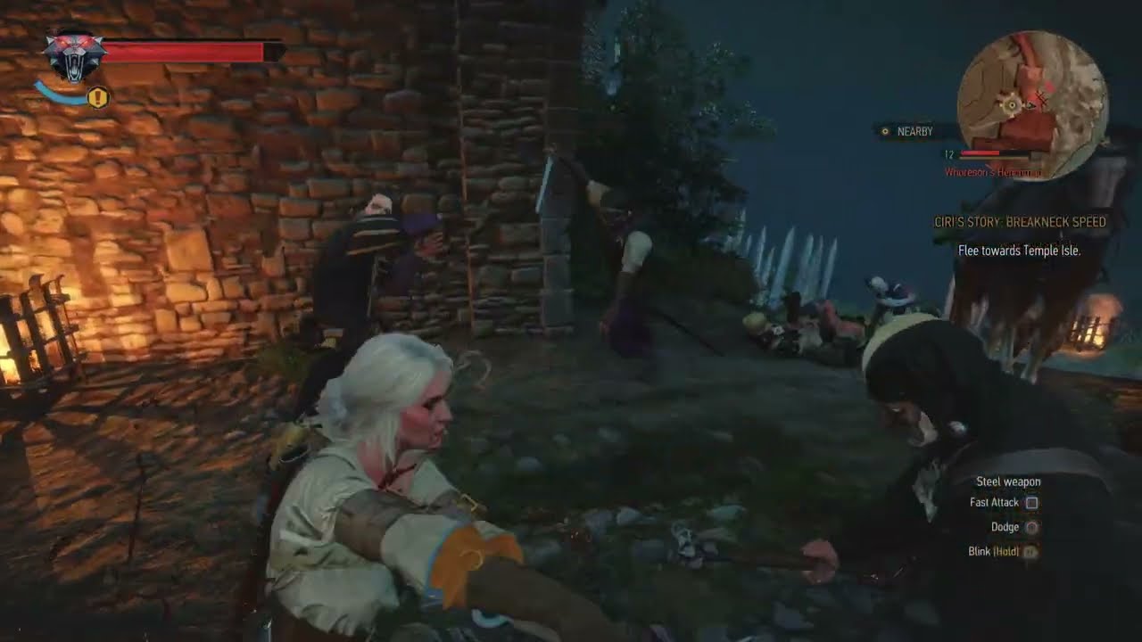 Ciri fights Junior's men while fleeing to Temple Isle in Breakneck Speed