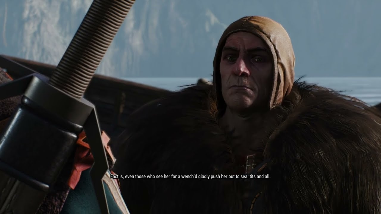 Steingrim on the beach of Ard Skellig talks about Yennefer