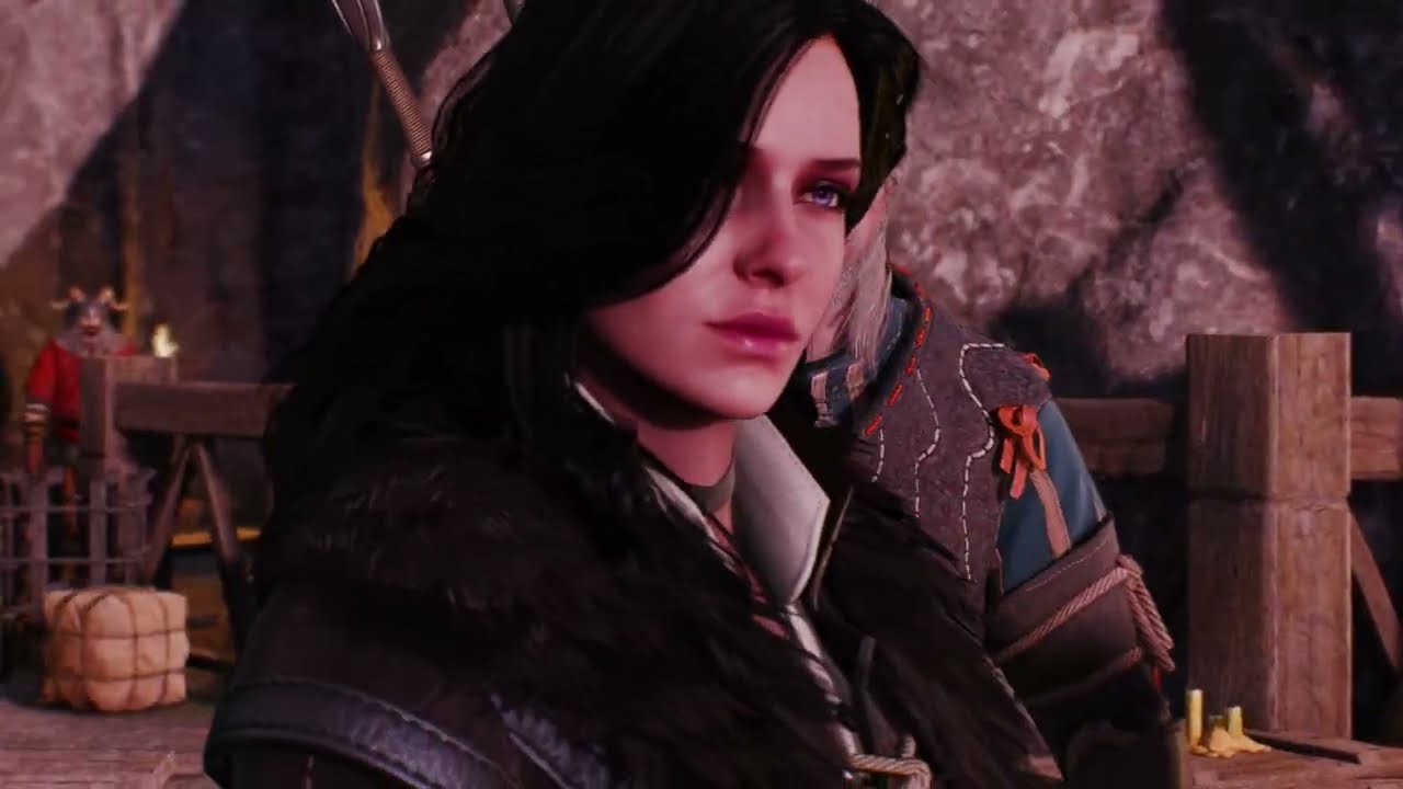 Yennefer at Kaer Trolde harbor in Destination: Skellige, The Witcher 3