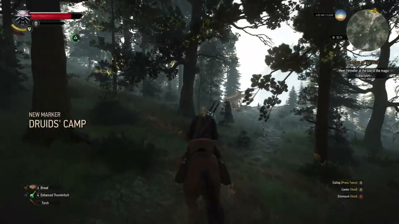 The druids' camp in Skellige marked on the map in Echoes of the Past