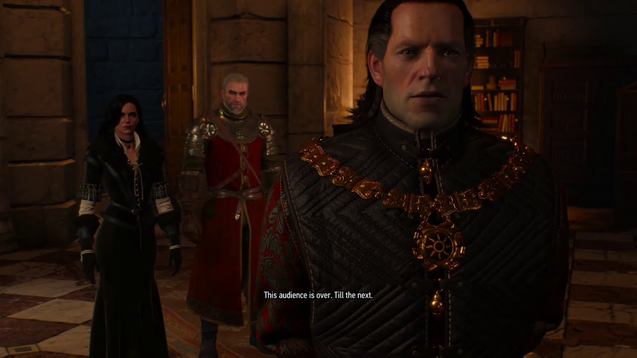 Geralt reports to Emperor Emhyr with Yennefer in Vizima during Ugly Baby