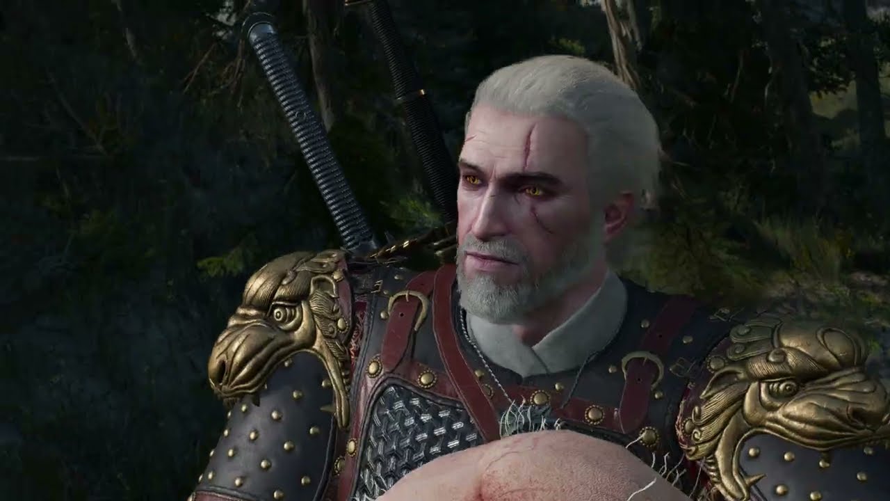 Geralt with Uma in The Witcher 3 quest Ugly Baby