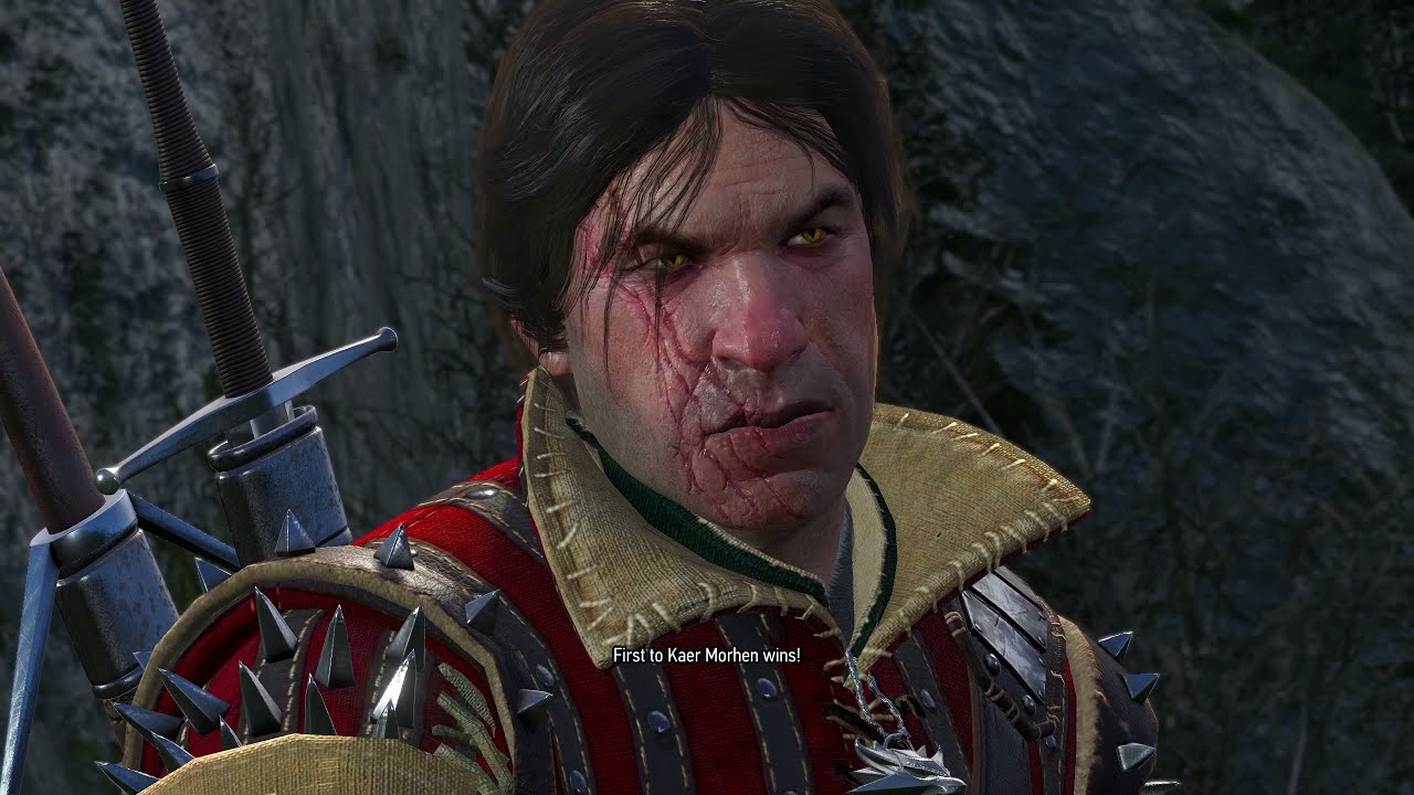 Eskel during the forktail hunt near Kaer Morhen in The Witcher 3